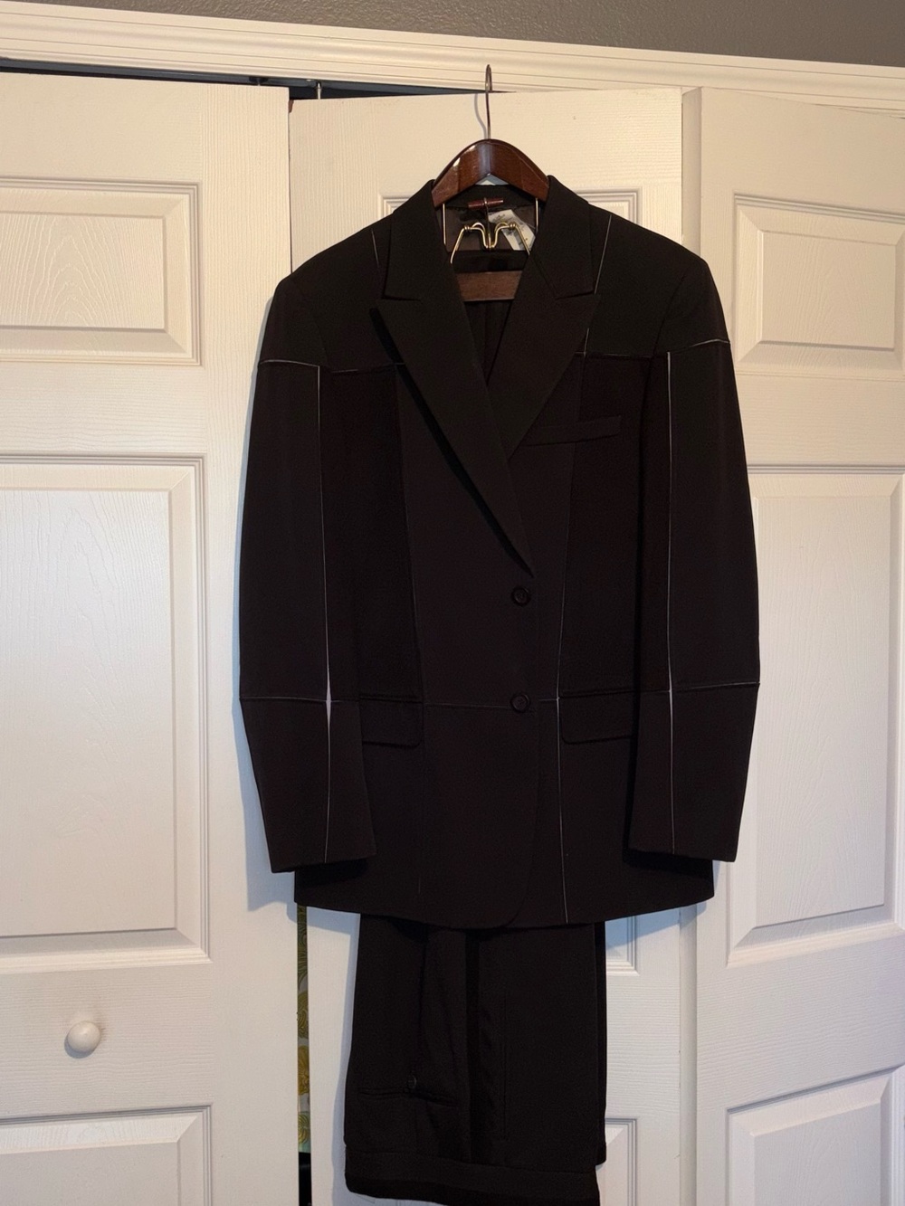 Vintage Gianni Versace Men's Two-Button Suit with Subtle Stitching. (Worn once)
